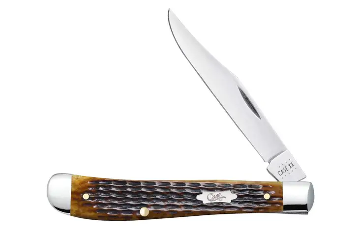Case Antique Bone Rogers Corn Cob Jig Slimline Trapper Folding Knife